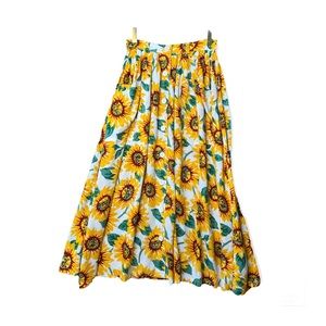 American Apparel sunflower maxi skirt size XS yellow white green